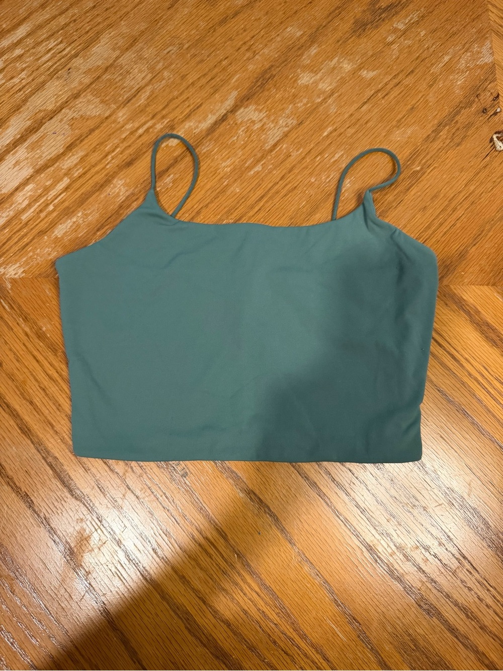 Garage Teal Spaghetti Strap Crop Top